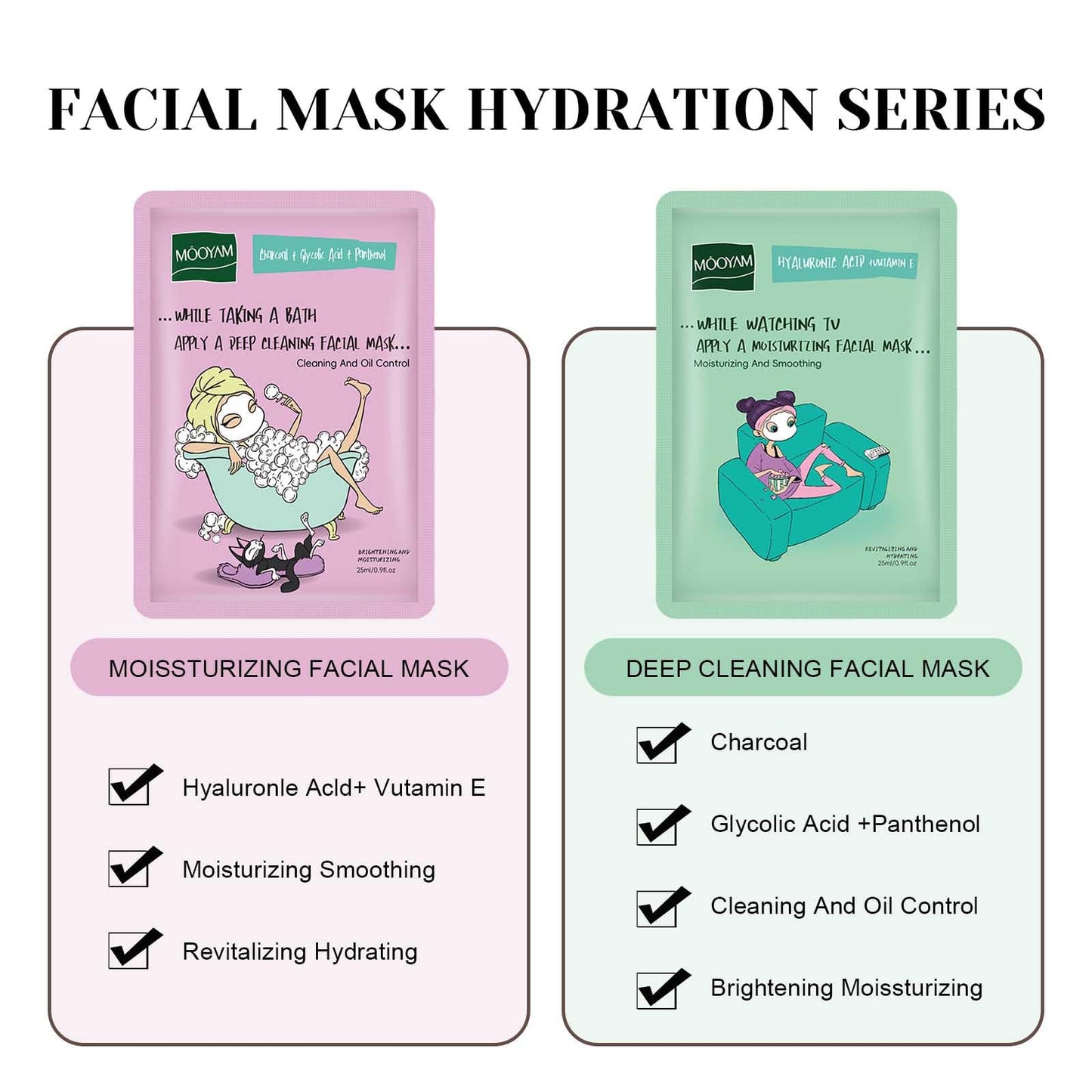 6Pcs Sheet Masks，Hydrating Face Mask Set for Teenage Girls，Face Mask Skincare，Moisturising and Firming Nourishing Face Masks - Soothing Sheet Face Mask
