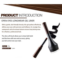 Mikloven Eyeliner Pot - High Matte Cream Gel Eyeliner in Black & Brown: Long-Lasting Waterproof Smudge-Proof Gel Formula with Fine Tip Brush, Ideal for Precise Lines, Mature Skin and All-Day Wear