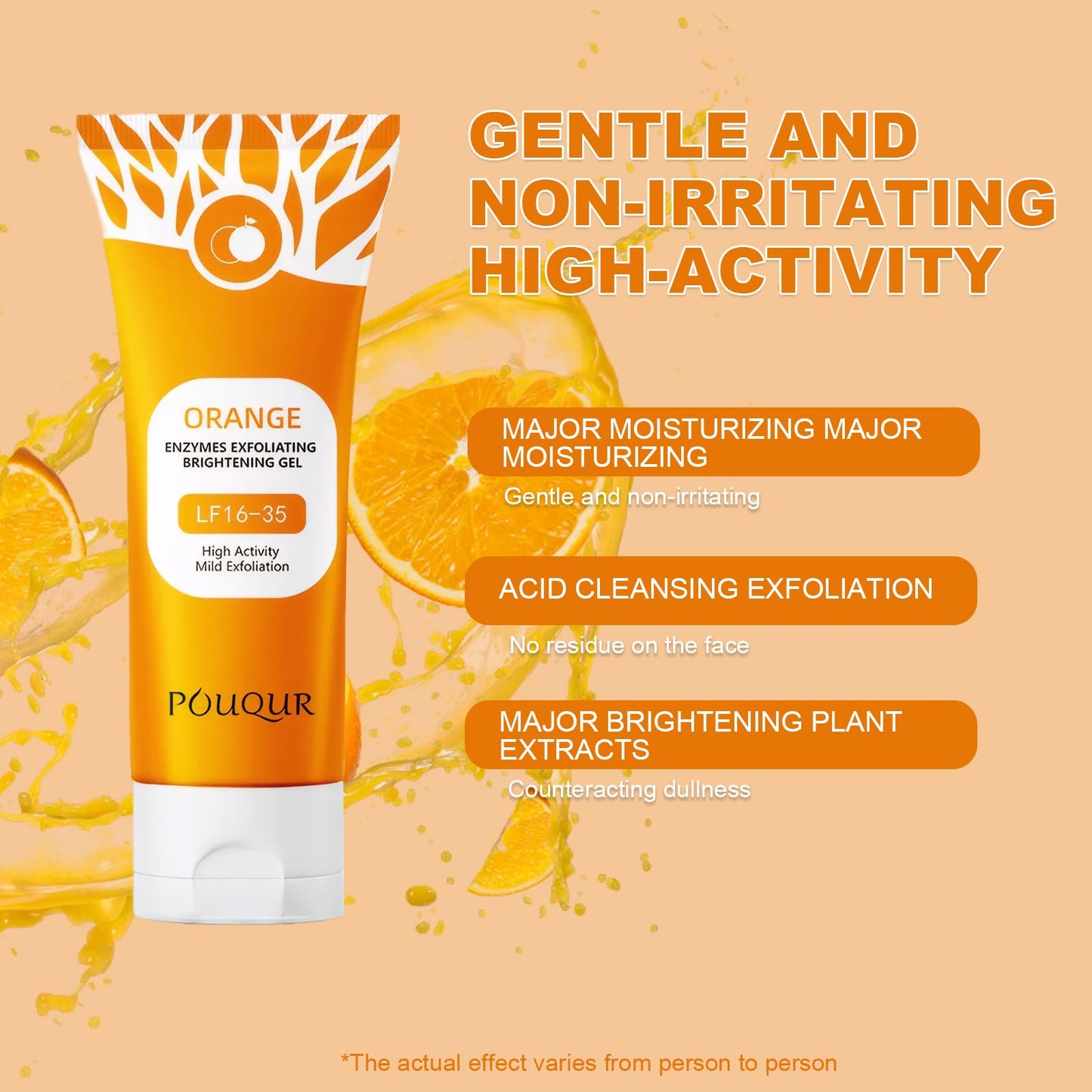 GMHLLES Purifying Exfoliating Gel 2 PCS Orange Peeling Gel Keeps Skin Hydrated Softens Skin and Removes Dead Skin Make Your Skin Smooth and Bright Suitable for All Skin Types