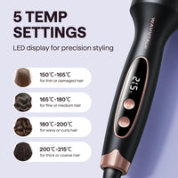 wavytalk Wavytalk Thermal Brush, Blowout Boost Ionic Heated Hot Round Brush, to Make Hair Smoother & Shinier, Easy to Use & Less Damage, 38mm Barrel, 5 Temperature Settings, Dual Voltage, UK Plug, Rose Gold