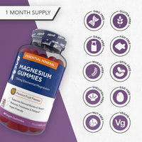 Magnesium Citrate Gummy, 150mg Elemental Magnesium, Supports Bones and Teeth, Reduces Tiredness and Fatigue, 60 Vegan Gummies, Passionfruit Flavour, UK Supplier