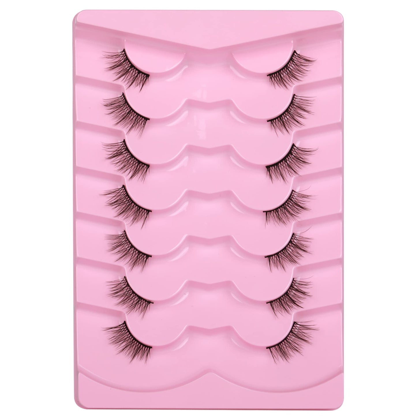 Half Lashes Natural Look Wispy Soft Strip Corner Eyelashes Cat Eye 3D Curl Short Accent Lashes 7 Pairs Pack by ALICE