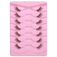 Half Lashes Natural Look Wispy Soft Strip Corner Eyelashes Cat Eye 3D Curl Short Accent Lashes 7 Pairs Pack by ALICE