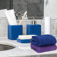 TENQUAN 3 PCS African Exfoliating Net Bath Sponge Exfoliating Body Scrubber Shower Scrubber Skin Smoother for Men Women Clean Clear Exfoliating Daily Wash(Purple Blue Coffee)