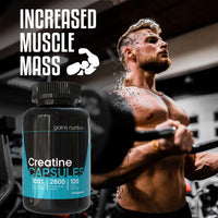 Gains Nutrition GN Creatine Capsules | 120 Creatine Monohydrate Capsules for Men & Women | High Strength Creatine - 2800mg Creatine Monohydrate Per Serving | Non-GMO, Gluten & Filler Free