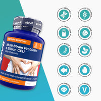 Zipvit Probiotics 6 Billion CFU with Prebiotic, Includes Lactobacillus & Bifidobacterium, Multi Strain Probiotic, 60 Vegetarian Capsules, 2 Months Supply