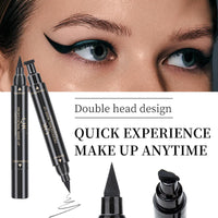 QUIWEN Eyeliner Stamp Wingliner,Black Eyeliner Stamp Pen,Long Lasting Liquid Eye Liners Waterproof Eyeliner for Perfect Wing Cat Eye Stamp Eyeliner, Black Eyeliner Pen Winged Eyeliner Pencil Easy to Use