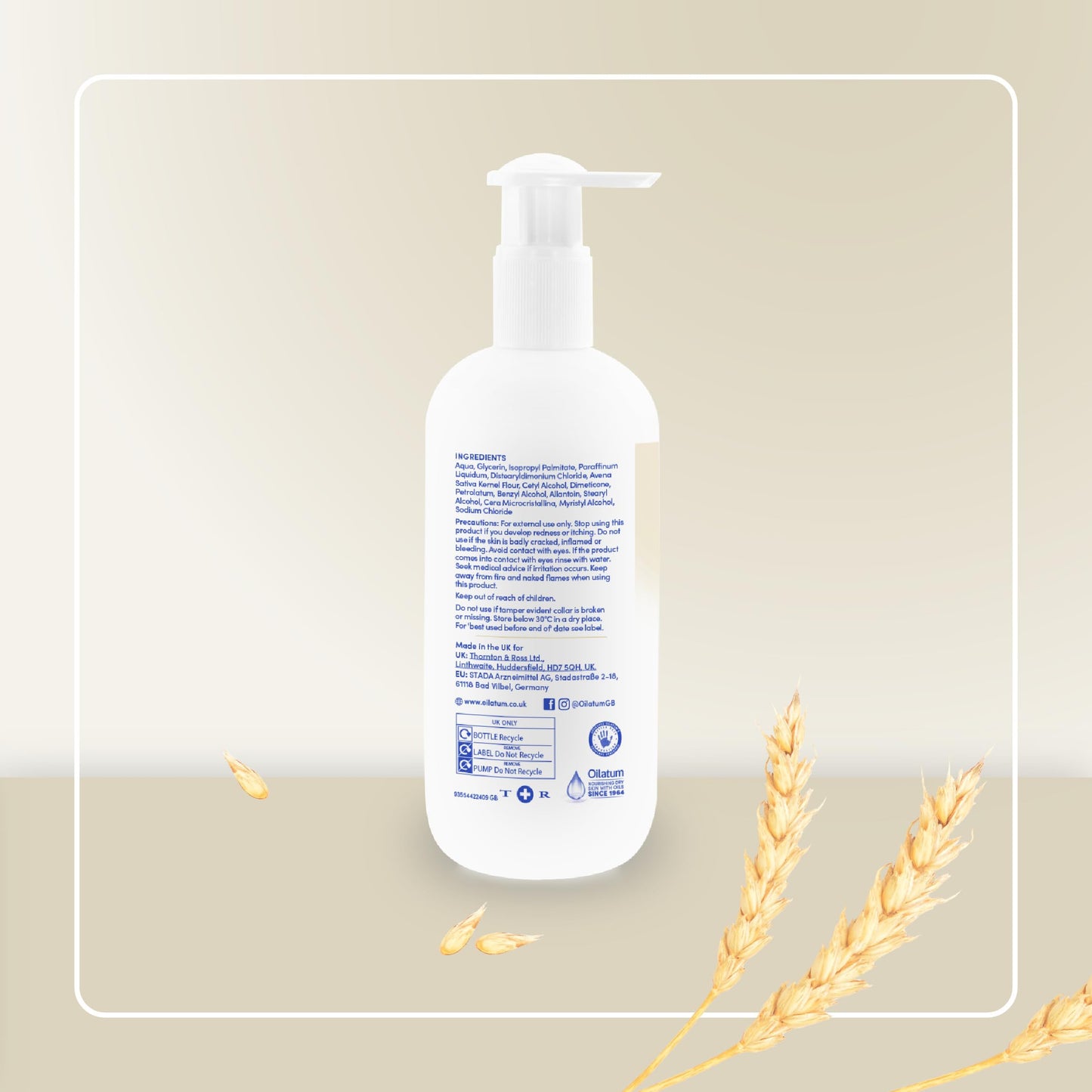 Oilatum Baby Naturally Nourishing Cream, Enriched with Natural Oatmeal, Provides Relief and Hydration for Up To 24 Hours, For Dry, Itchy and Eczema-Prone Skin, Suitable to Use from Birth, 1 x 350g