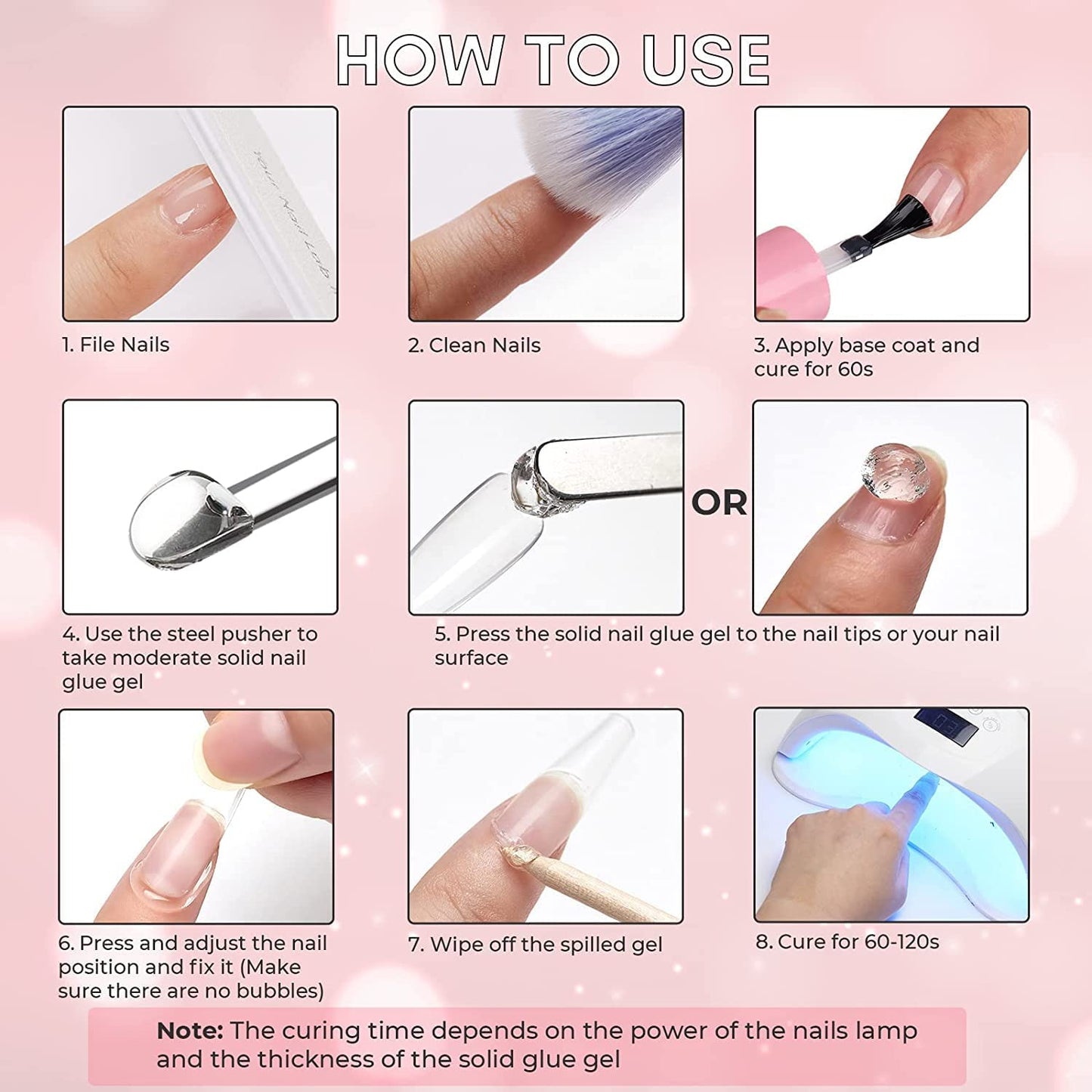 Makartt Solid Nail Glue Gel, Nail Tips Glue Gel, Nail Rhinestone Glue Gel, False Nail Glue, Strong Nail Glue for Acrylic Nails 15g (Clear)