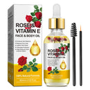 Tamiodfo Rose Vitamin E Oil,Rose Vitamin E Hydrating Oil for Skin Anti-Aging Hydration Nurtures,Enhances Skin Elasticity and Radiance, Lightens Skin Spots, Reduces Fine Lines, Scars & Stretch Marks