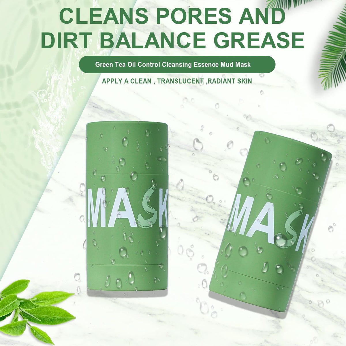 Samkeen Green Tea Mask Stick, Green Tea Deep Cleanse Mask, 2026 New Upgrade Blackhead Remover with Green Tea Extract, Moisturizing, Cleansing Face for Men and Women
