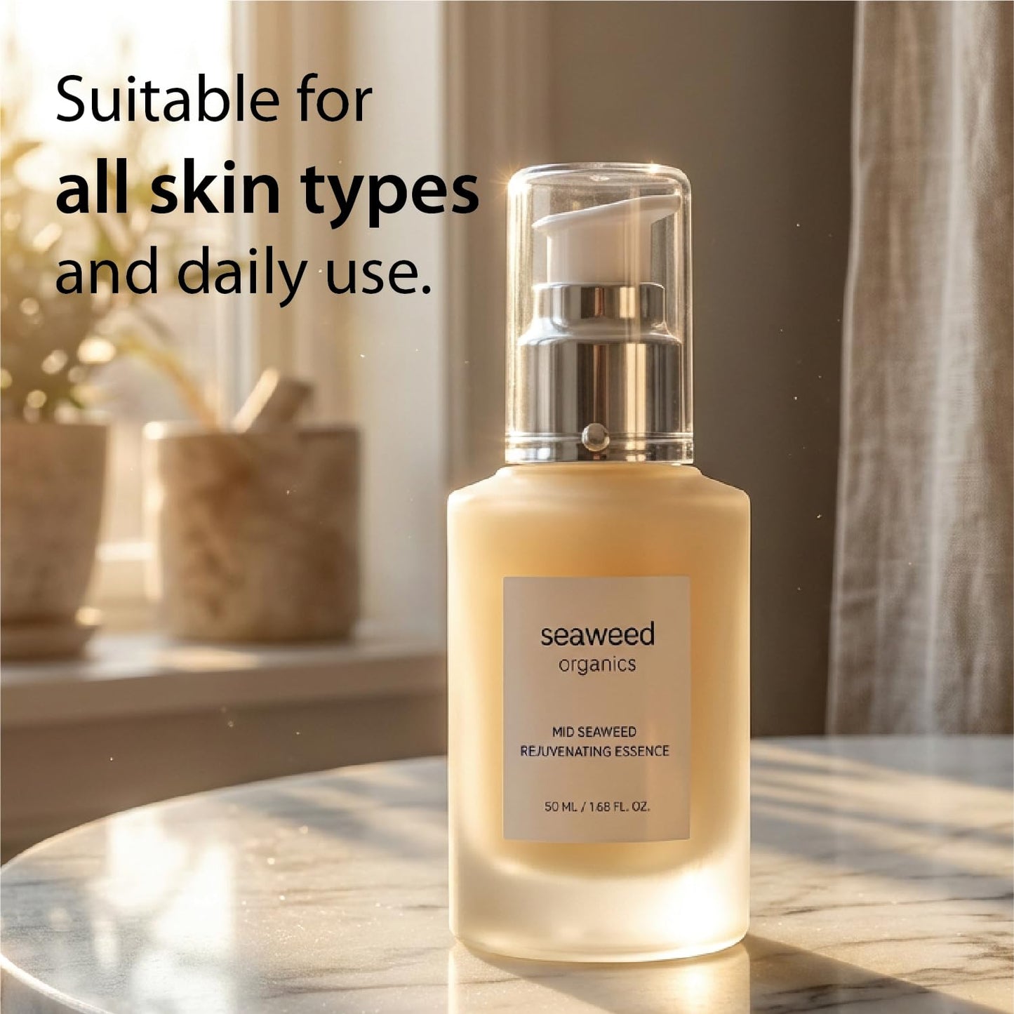 SEAWEED ORGANICS Seaweed Organics Mid Seaweed Rejuvenating Facial Essence – Lightweight Nourishing Skin Serum with Natural Seaweed – Hydrates & Plumps for a Healthy, Radiant Complexion