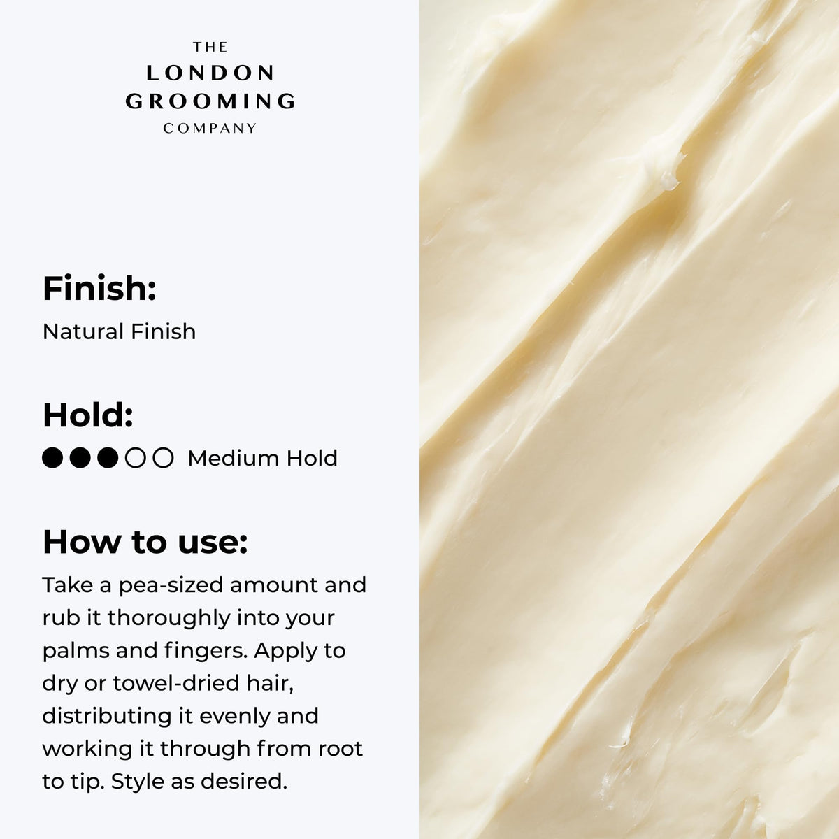 The London Grooming Company Hair Creme For Men | Medium All-Day Hold | Natural Finish | Easy to Wash Out | 50ml (1.7 Fl Oz)