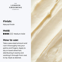 The London Grooming Company Hair Creme For Men | Medium All-Day Hold | Natural Finish | Easy to Wash Out | 50ml (1.7 Fl Oz)