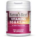 NATURE'S BEST Bone & Immune Boost: High Strength Vitamin D3 1000iu & K2 90µg - 60 Capsules, 2-Month Supply | Optimal Support for Bones, Teeth, and Immune Function | Year-Round Well-Being!