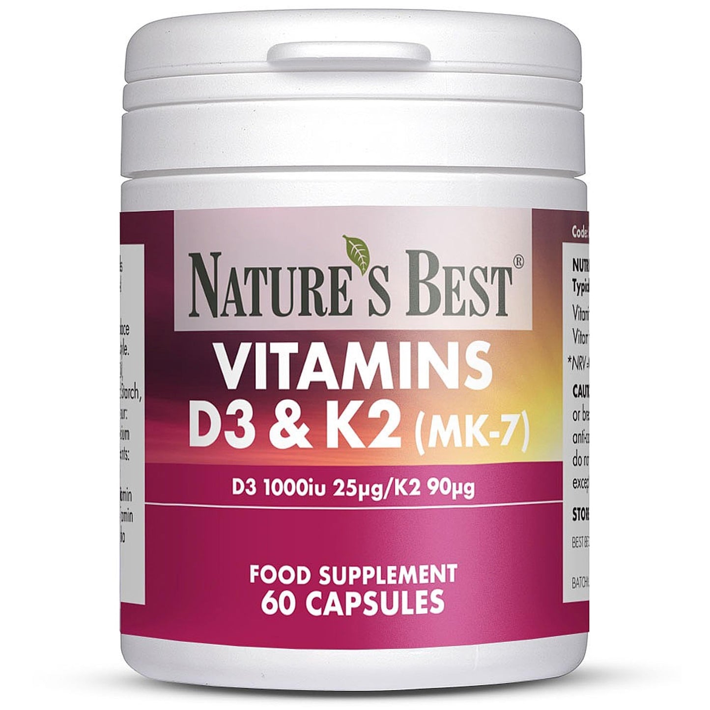 NATURE'S BEST Bone & Immune Boost: High Strength Vitamin D3 1000iu & K2 90µg - 60 Capsules, 2-Month Supply | Optimal Support for Bones, Teeth, and Immune Function | Year-Round Well-Being!