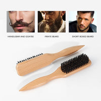 Boar Bristle Slick Back Hair Brush for Sleek Ponytail Bun & Smoothing Baby Hairs, Flyaways, Edge Control - Backcombing & Teasing Hairbrush with Wide Rat Tail for Sectioning & Parting