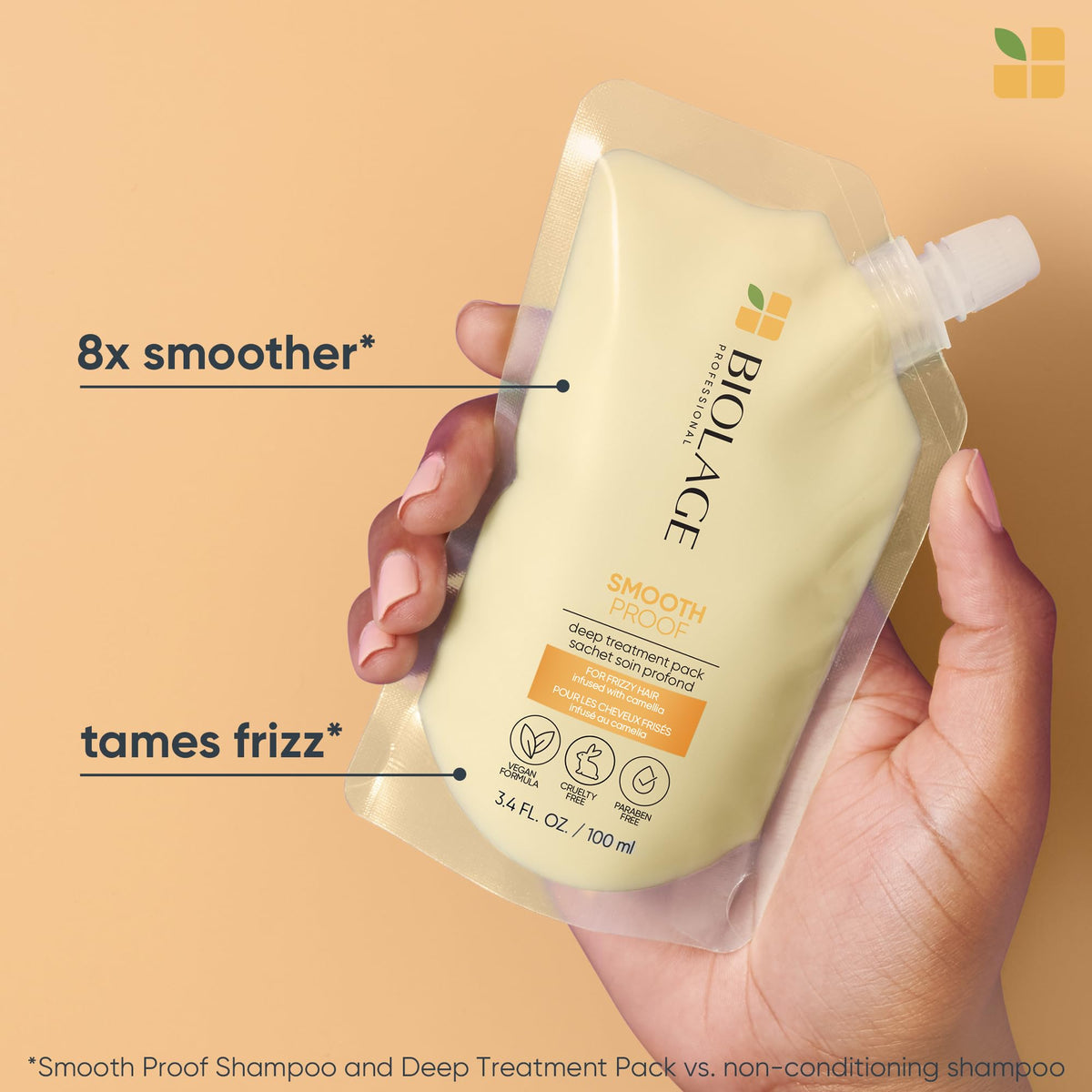 Biolage ,SmoothProof ,Deep Treatment Pack ,Smoothing Deep Treatment Mask ,for Frizzy Hair 100 ml