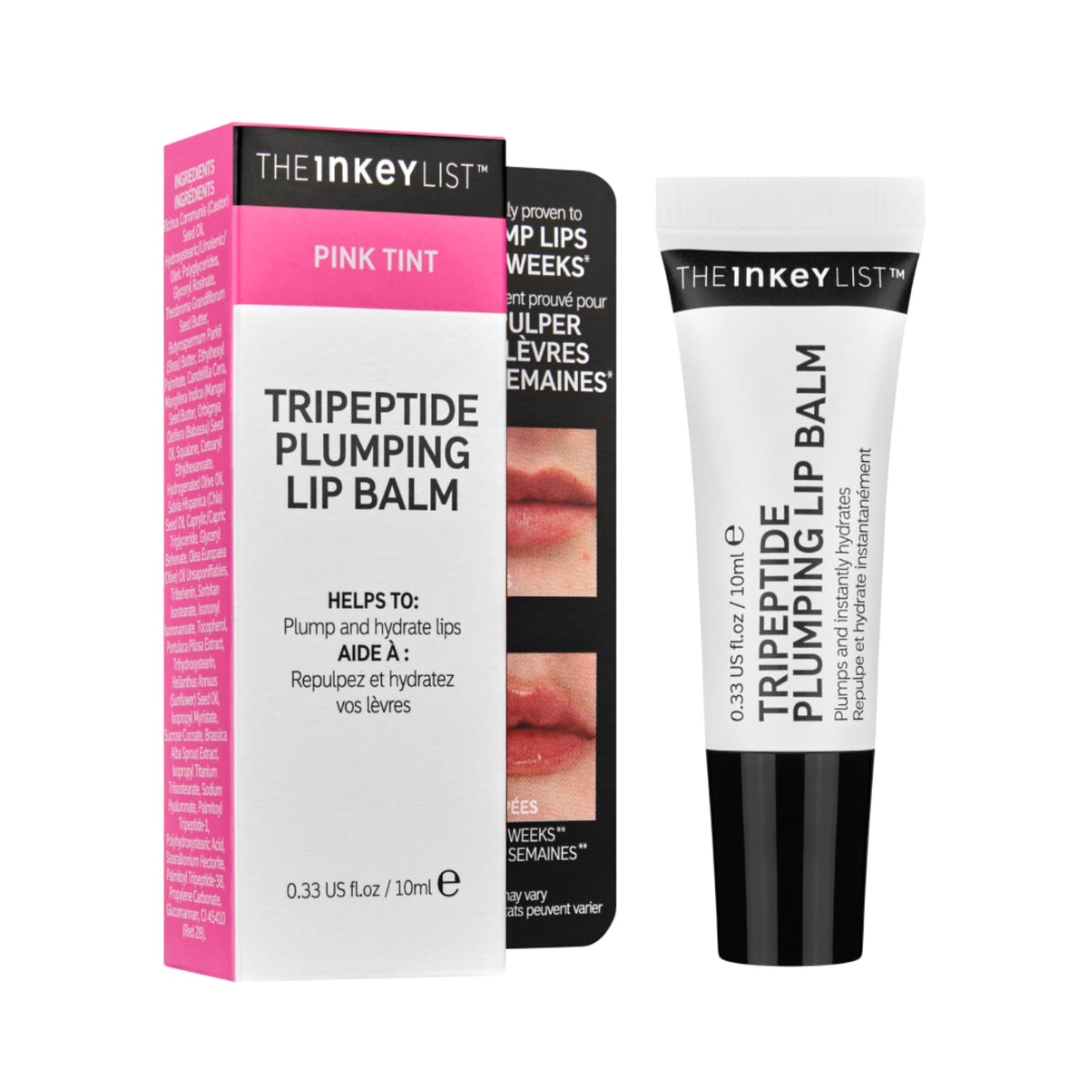 The INKEY List The Inkey List Tripeptide Plumping Lip Balm 10ml | Clinically Proven Plumping Tinted Lip Care | Hydrates Dry Cracked Lips | Vegan & Cruelty Free | Pink Tint