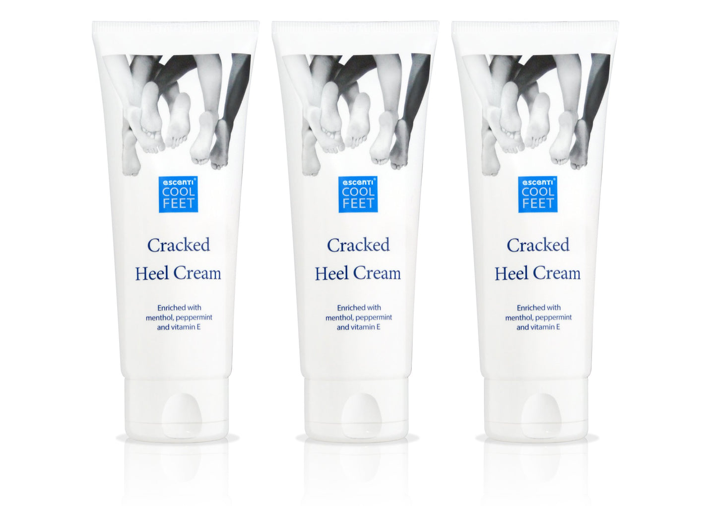 Escenti Cool Feet Cracked Heel Cream for Dry Skin, 100 ml - Pack of 3