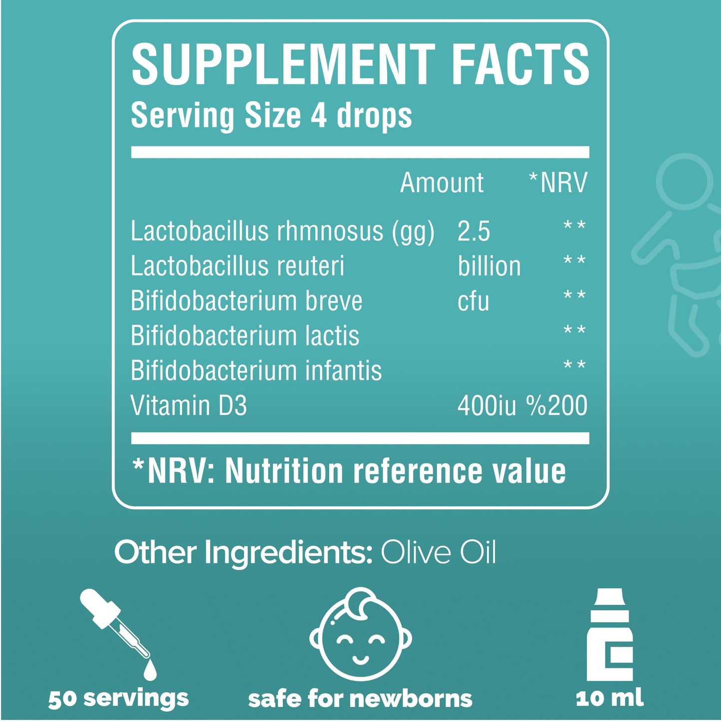 Mumsworld Probiotic Baby Drops with Vitamin D - Colic Relief for Babies & Newborns - Reduces Bloating, Wind and Crying - Probiotics for Babies & Children (10ml, 50 Servings) Pack of 3