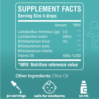 Mumsworld Probiotic Baby Drops with Vitamin D - Colic Relief for Babies & Newborns - Reduces Bloating, Wind and Crying - Probiotics for Babies & Children (10ml, 50 Servings) Pack of 3