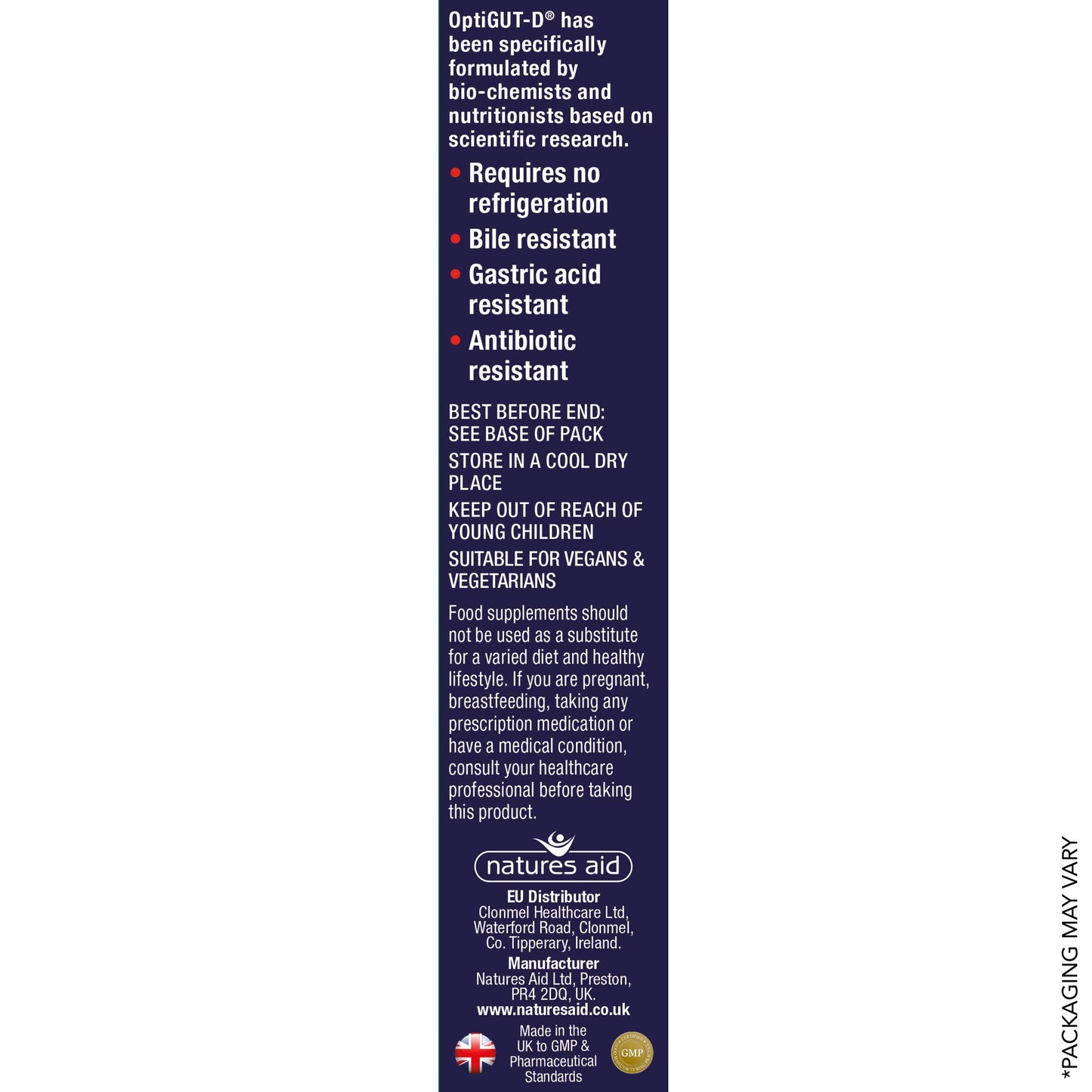 natures aid Natures Aid Bio360 OptiGUT-D (10 Billion Bacteria), from Natures Aid, Digestion Support, 30 Capsules