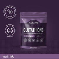 Nutrivo Liposomal Glutathione Supplement - 2000mg Complex Per Serving With Vitamin C, Collagen, Hyaluronic Acid & Phosphatidyl Choline | 60 Softgels - 1 Month Supply | Non-GMO & Third-Party Tested