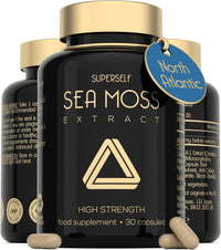 Sea Moss Capsules High Strength - Wildcrafted Irish Sea Moss Tablets - 30 Capsules One a Day - 2000mg Sea Moss Capsule - North Atlantic Seamoss Supplement - Vegan & UK Made