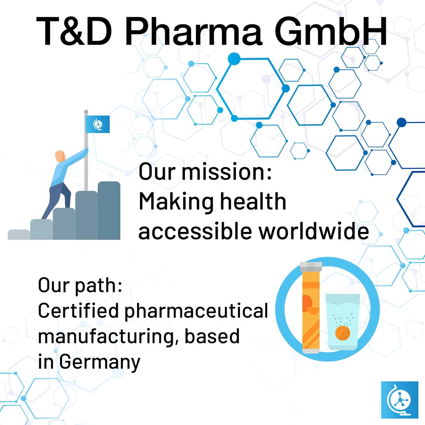Vitamin C 180 mg - 2 x 20 effervescent Tablets - Lemon Flavor - T&D Pharma German Vitamin C - Made in Germany