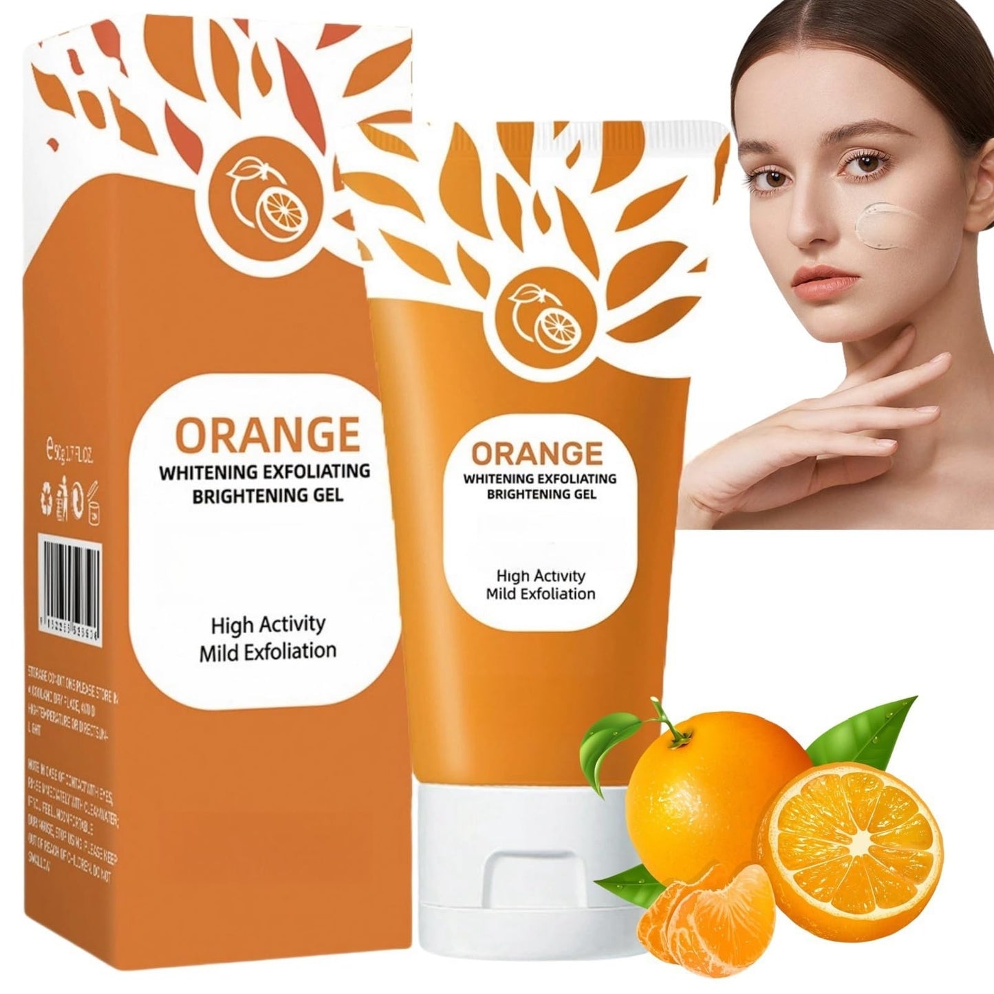 Orange Enzymes Exfoliating Gel,Orange Peeling Gel,Facial Scrub Exfoliating Cleanser,Face and Body Exfoliati/ng Scrub Ge/l,Deep Exfolia-ting Cleanser,Face Exfoliator,Whitening Deep Exfoliator