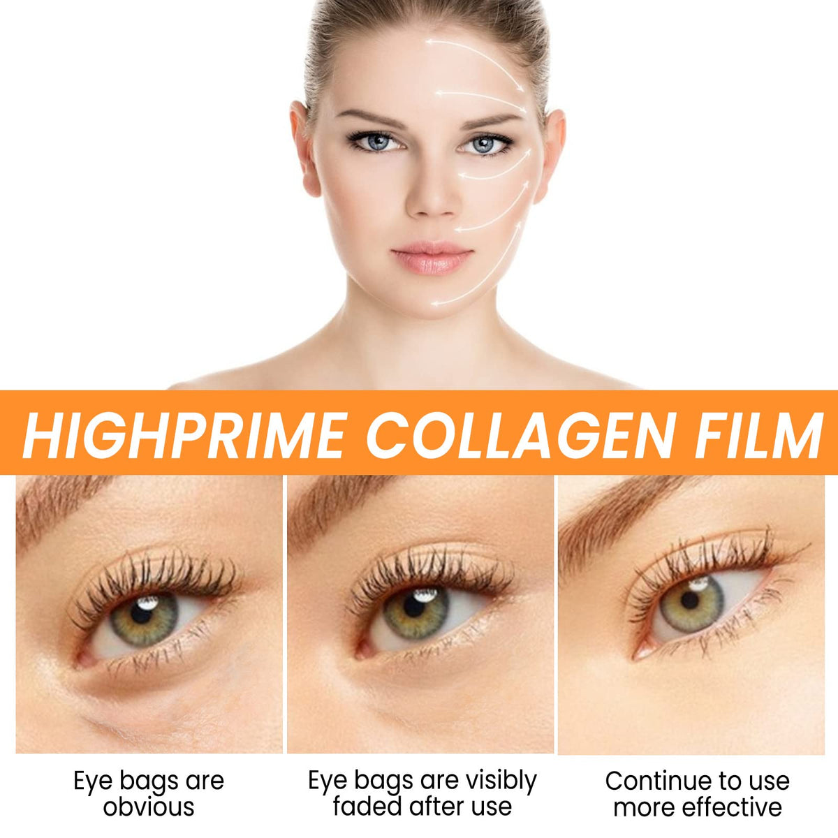 IIDACK DERMANCE Korea Highprime Collagen Soluble Film - Lighten Dark Circles and Bags Under the Eyes, Anti-wrinkle Lifting and Firming Mask (5box)
