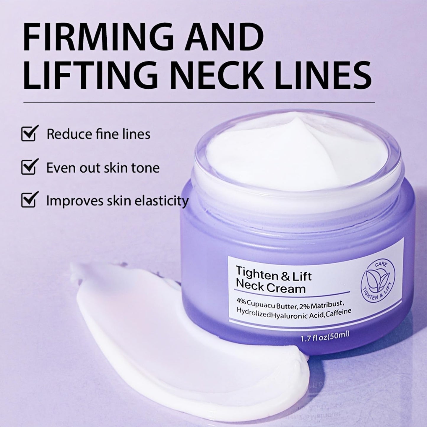 SEMECOMER Neck Firming Cream & Tighten and Lift Neck Cream – Tighten, Lift & Repair Crepey Skin, Anti-Aging Formula for Smooth Necks, Chest & Collarbone, 50ml