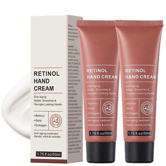 DMQ 2PCS Retinol Hand Cream, Firming Anti-Aging Hand Lotion with Collagen, Relief Intense Moisture Hand Cream, Retinol Moisturizer for Aging & Dry Cracked Hands, Care & Protects Skin, Nails & Cuticles