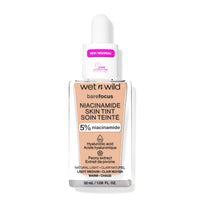 Wet n Wild Bare Focus Niacinamide Skin Tint, Lightweight Foundation with Buildable Formula, Enriched with Hyaluronic Acid and Vitamin E for a Radiant Look, Light