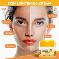 IZBEAUVO Turmeric & Victamin C Cream for Face & Body - Natural Turmeric Skin Brightening Lotion - Cleanses Skin, Evens Tone, Fades Scars, Sun Damage, & Age Spots - Pure Turmeric Cream with Vitamin C
