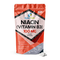 NutriVolv Nutrivolv Niacin Supplement Tablets | 100mg | Flush Formula | Pure Nicotinic Acid | Reduces Fatigue | Supports Healthy Cholesterol | Vitamin B3 for Men & Women | Vegan | Halal | Kosher | 120 Tablets