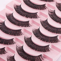 ZDHSOY 10 Pairs False Eyelashes - Russian Strip Lashes,Thick DD Curl Fluffy Wispy Faux Mink Lashes Reusable Natural Soft Eye Lashes (D-002)