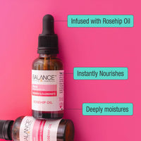 Balance Active Formula Rosehip Oil 30ml, Nourishing Rose Facial Oil for Women | Deeply Moisturises & Strengthens Skin Barrier, Fast-Absorbing Face Oil