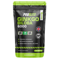 Ginkgo Biloba 6000mg 180 High Strength Vegan Tablets - Ginkgo Biloba Leaf 50:1 Extract | Gluten Free, GMO Free - Made in UK by PROELITE