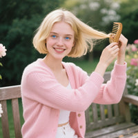 Generic Green Sandalwood Wide-Tooth No Static Handmade Comb, Quality Wooden Curls Comb (Wide-Tooth)