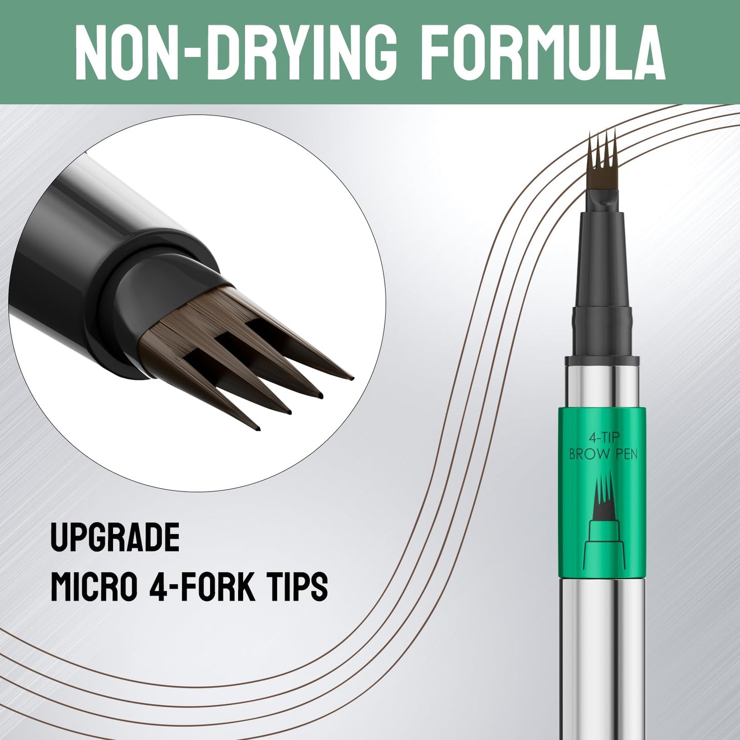 Oruagmel Eyebrow Pencil, Microblading Eyebrow Pen with 4 Fork Tip, Waterproof Eye Brow Pencil For Makeup, Precise Brush Create Natural Hair-Like Brows, Last All Day, Shaping, Defined (Dark Brown)