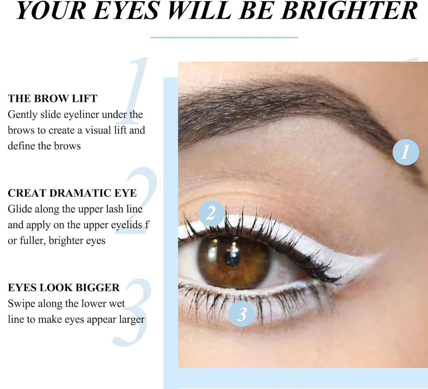 DEJIN White Eye Pencil 12 PCS White Pencil for Skin Marking, White Pencil Eyeliner, White Make up Pencil, White Skin Pencil - For Beginners or Professionals Eye Makeup, With Sharpener