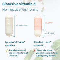 Igennus Advanced Triple Vitamin K Complex 2700 mcg, Vitamin K1 & K2 (MK-4 & MK-7), Bioactive Natural Forms, High Strength, Bone & Cardiovascular, Clean Label, Vegan, 90 Capsules