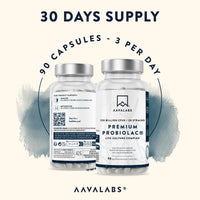 AAVALABS Bio Cultures Complex [ 120 Billion CFU ] 30x Bacterial Strains incl. Lactobacillus Acidophilus & Bifidobacterium per Serving - 90 Capsules - 3rd Party Tested