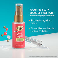 OGX Bond Protein Repair 3-in-1 Oil Mist, Repair & Protect, 34 percent Bond Complex, 24-Hour Smooth, Shine & Strength, for Medium to Thick Hair, 50ml