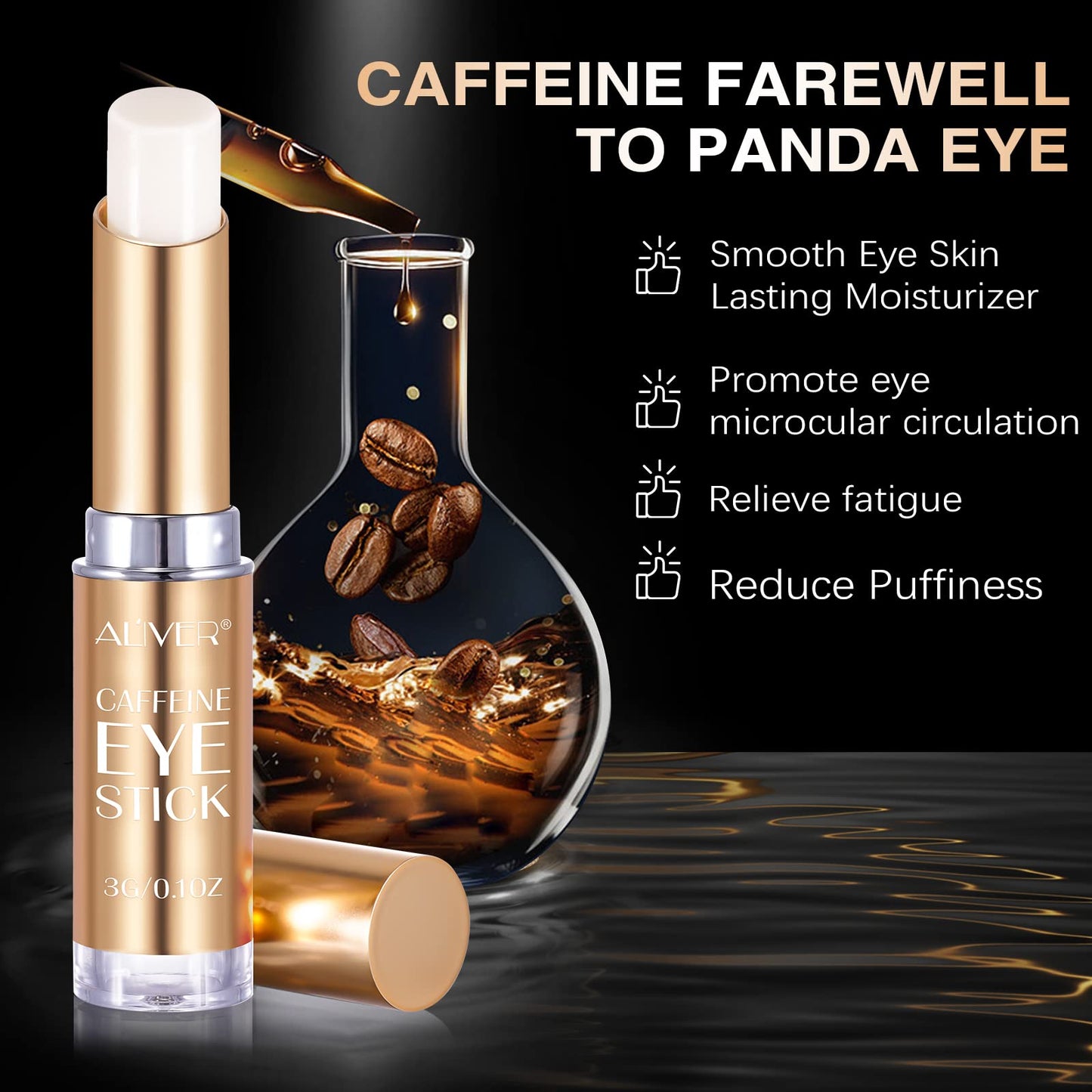 XAYGHE Caffeine Eye Stick, Caffeine Eye Cream for Dark Circle and Puffiness, 3-4 Weeks Improve Eye Bags and Fine Lines, Eye Anti Aging Treatment Smooth Skin…