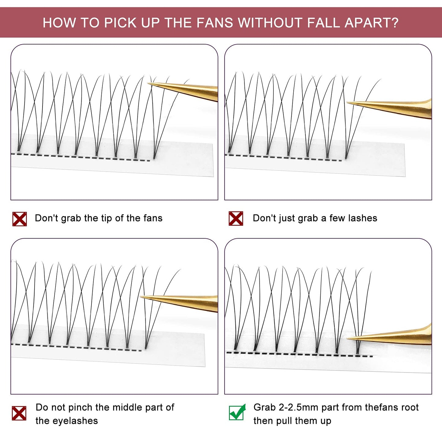 Higu clace Premade Fans Volume Eyelash Extensions 3D|4D|5D|6D 0.07/0.10mm Curl C/D 8mm~18mm 3D 0.10 D 15mm Short Stem Russian Premade Lash Extension Fans (3D 0.10 D 15mm)