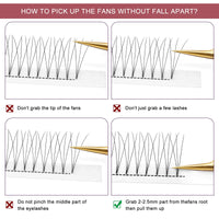 Higu clace Premade Fans Volume Eyelash Extensions 3D|4D|5D|6D 0.07/0.10mm Curl C/D 8mm~18mm 3D 0.10 D 15mm Short Stem Russian Premade Lash Extension Fans (3D 0.10 D 15mm)