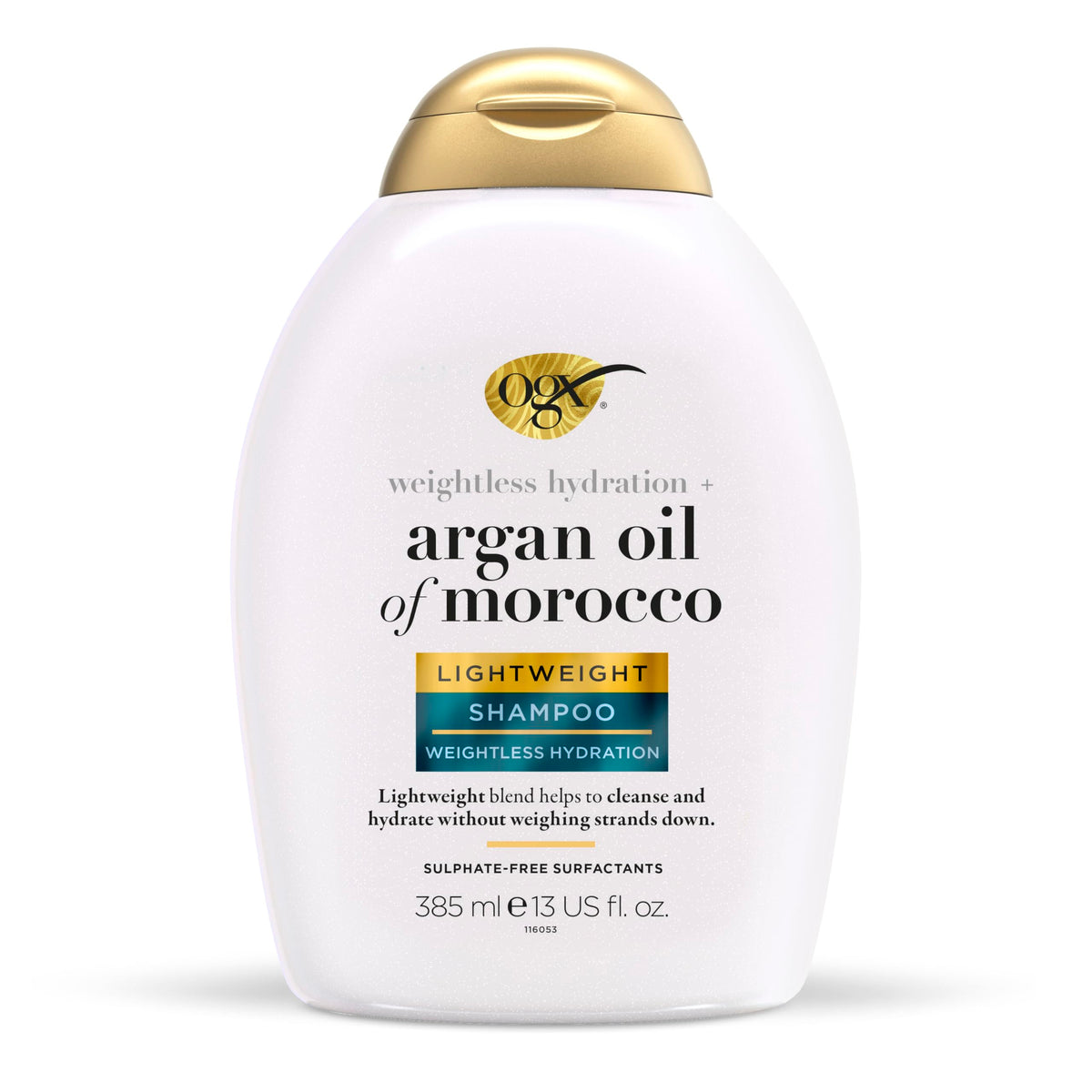 OGX Lightweight Repair with Argan Oil of Morocco Shampoo, Repairs Fine Hair, Cleanses and Repairs without Weighing It Down, Sulfate Free, 385ml